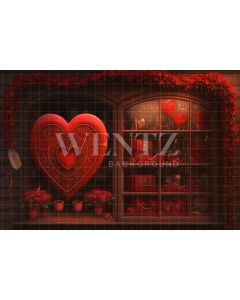 Photography Background in Fabric Valentine's Day Flowery Shop Window / Backdrop 2849