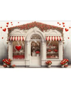 Photography Background in Fabric Valentine's Day Gift Shop / Backdrop 2852