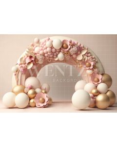 Photography Background in Fabric Cake Smash Pink and Gold / Backdrop 2901