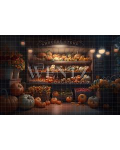 Photography Background in Fabric Fall Grocery Store / Backdrop 2920