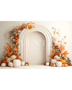 Photography Background in Fabric White Arch with Flowers / Backdrop 2930