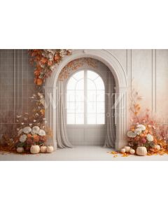 Photography Background in Fabric White Room with Flowers / Backdrop 2932