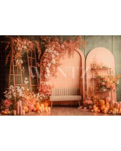 Photography Background in Fabric Fall Scenery with Flowers / Backdrop 2940
