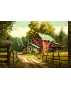 Photography Background in Fabric Road to Farm / Backdrop 2950