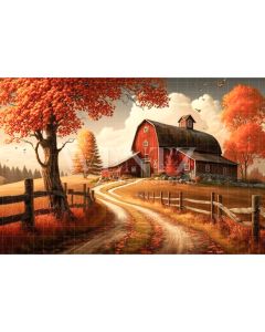 Photography Background in Fabric Road to Barn / Backdrop 2953