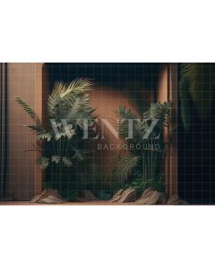 Photography Background in Fabric Nature Brown Scenery with Plants / Backdrop 2962