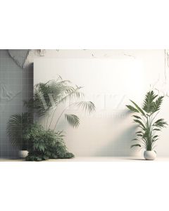 Photography Background in Fabric Nature White Scenery with Plants / Backdrop 2969