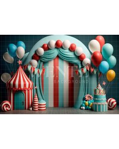 Photography Background in Fabric Circus with Balloons / Backdrop 2987