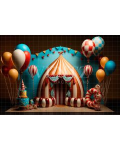 Photography Background in Fabric Circus with Balloons / Backdrop 2988