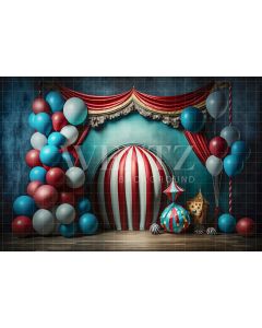 Photography Background in Fabric Cake Smash Circus with Balloons / Backdrop 3017