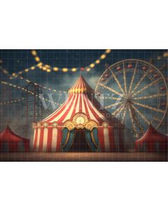 Photography Background in Fabric Circus in the Amusement Park / Backdrop 3055