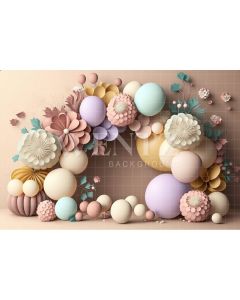 Photography Background in Fabric Cake Smash Floral Candy Color / Backdrop 3098