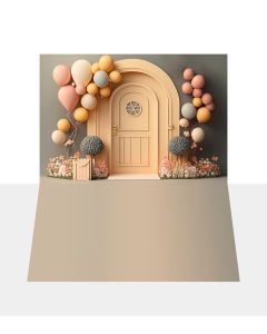 Photography Background in Fabric Cake Smash Door with Flowers / Backdrop 3116