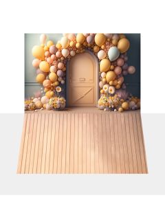 Photography Background in Fabric Cake Smash Door with Flowers / Backdrop 3117