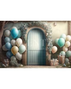 Photography Background in Fabric Cake Smash Door with Flowers / Backdrop 3118