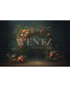 Photography Background in Fabric Arch with Flowers / Backdrop 3155