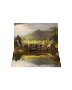 Photography Background in Fabric Landscape with Lake / Backdrop 3182