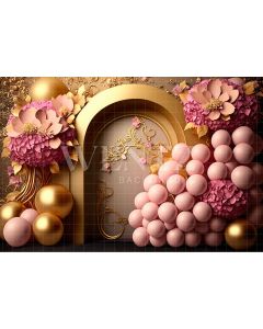 Photography Background in Fabric Cake Smash Glitter Pink and Gold / Backdrop 3195