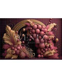 Photography Background in Fabric Cake Smash Marsala and Gold / Backdrop 3198