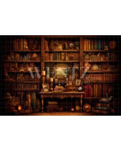 Photography Background in Fabric Set with Books / Backdrop 3204