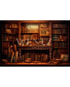 Photography Background in Fabric Set with Books / Backdrop 3206