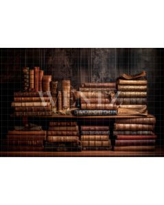 Photography Background in Fabric Set with Books / Backdrop 3208