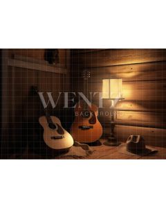 Photography Background in Fabric Set with Guitar / Backdrop 3239
