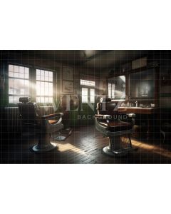 Photography Background in Fabric Vintage Barbershop / Backdrop 3249