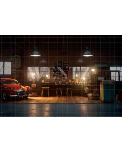 Photography Background in Fabric Car Repair Shop / Backdrop 3262