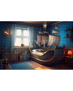 Photography Background in Fabric Sailor's Room / Backdrop 3279