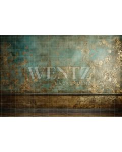 Photography Background in Fabric Blue and Gold Texture / Backdrop 3284