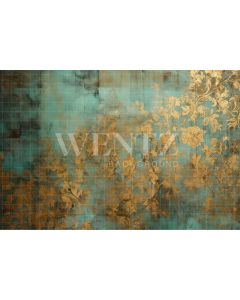 Photography Background in Fabric Blue and Gold Texture / Backdrop 3285
