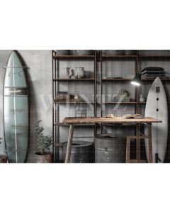 Photography Background in Fabric Set with Surfboard / Backdrop 3292