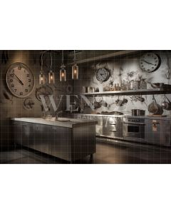 Photography Background in Fabric Dad's Kitchen / Backdrop 3297