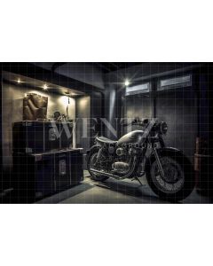 Photography Background in Fabric Motorbike Garage / Backdrop 3308