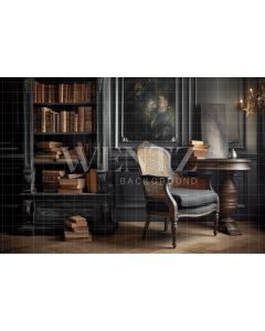 Photography Background in Fabric Library with Chair / Backdrop 3311