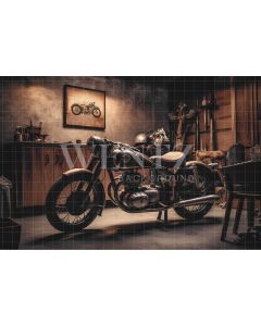 Photography Background in Fabric Motorbike Garage / Backdrop 3319