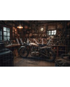 Photography Background in Fabric Motorbike Garage / Backdrop 3322