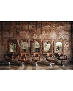 Photography Background in Fabric Vintage Barbershop / Backdrop 3325