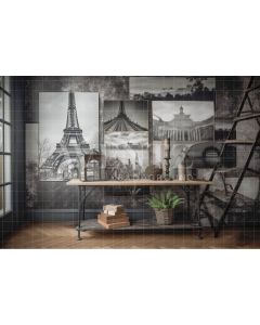 Photography Background in Fabric Set Paris / Backdrop 3372