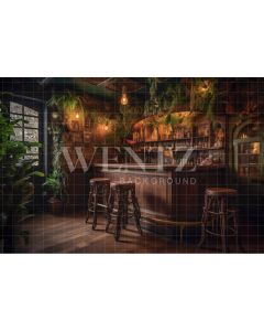 Photography Background in Fabric Bar with Plants / Backdrop 3373