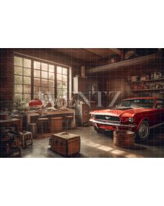 Photography Background in Fabric Old Garage / Backdrop 3397