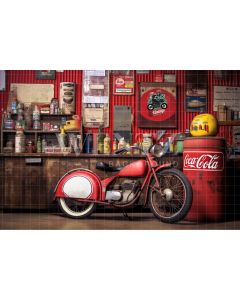 Photography Background in Fabric Motorcycle Workshop / Backdrop 3432