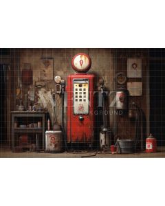 Photography Background in Fabric Gas Station / Backdrop 3441