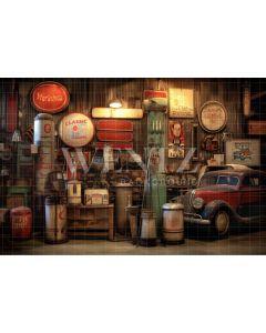 Photography Background in Fabric Car Repair Shop / Backdrop 3452