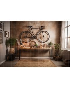 Photography Background in Fabric Room with Bike / Backdrop 3453