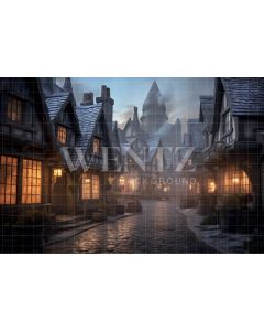 Photography Background in Fabric Wizards Village / Backdrop 3478
