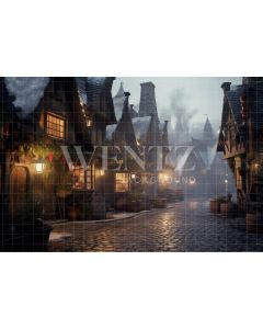 Photography Background in Fabric Wizards Village / Backdrop 3479