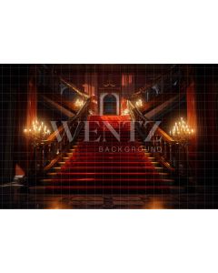 Photography Background in Fabric Staircase with Red Carpet / Backdrop 3546