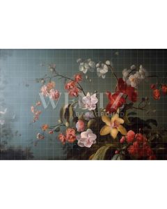 Photography Background in Fabric Colorful Orchids / Backdrop 3559